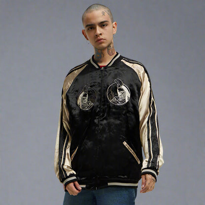 Bone-Chilling Reversible Jacket -  asian fit - Stylish Reversible Sukajan Jacket with Japanese Embroidery - View 3