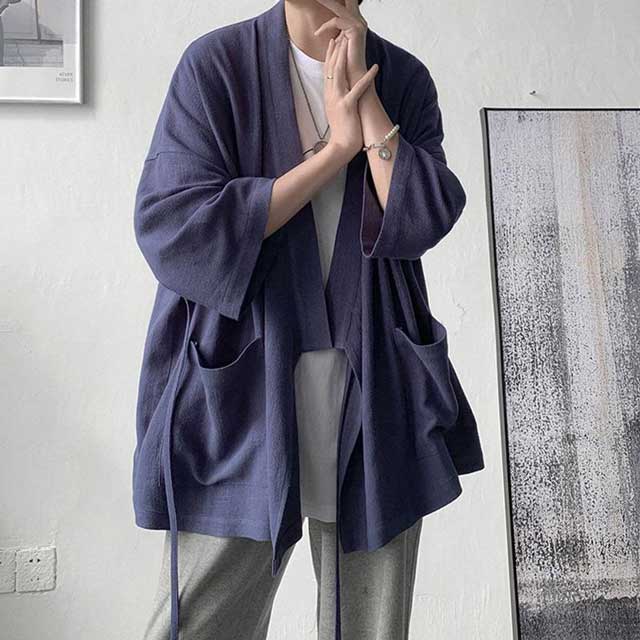 Breezy Cotton Kimono Wrap -  haori style jacket - Lightweight Cotton Kimono Wrap for Everyday Comfort - View 4