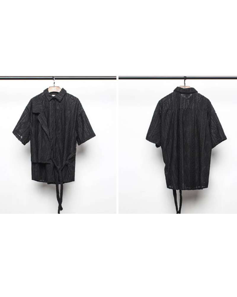 Breezy Hollow Short Sleeve Tee -  hollow t-shirt - Breezy Hollow Short Sleeve Tee for Stylish Comfort - View 6