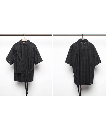 Breezy Hollow Short Sleeve Tee -  hollow t-shirt - Breezy Hollow Short Sleeve Tee for Stylish Comfort - View 6