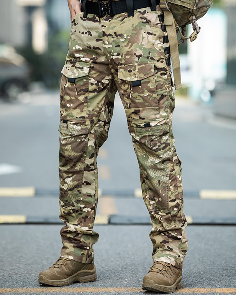 Camo Cargo Pants for Adventurers - stylish techwear pants - Camo Cargo Pants for Outdoor Adventures and Comfort - View 2
