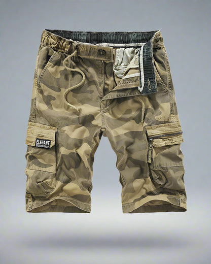 Camouflage Utility Cargo Shorts - Summer Techwear - Camouflage Utility Cargo Shorts for Outdoor Adventures - View 3