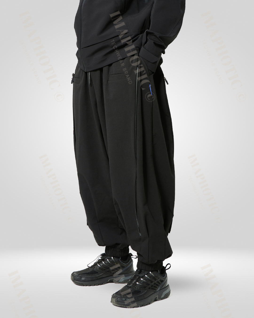 Casual Outdoor Black Wide Leg Trousers - lightweight casual trousers - Casual Outdoor Black Wide Leg Trousers for Versatile Style - View 2