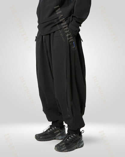 Casual Outdoor Black Wide Leg Trousers - lightweight casual trousers - Casual Outdoor Black Wide Leg Trousers for Versatile Style - View 2