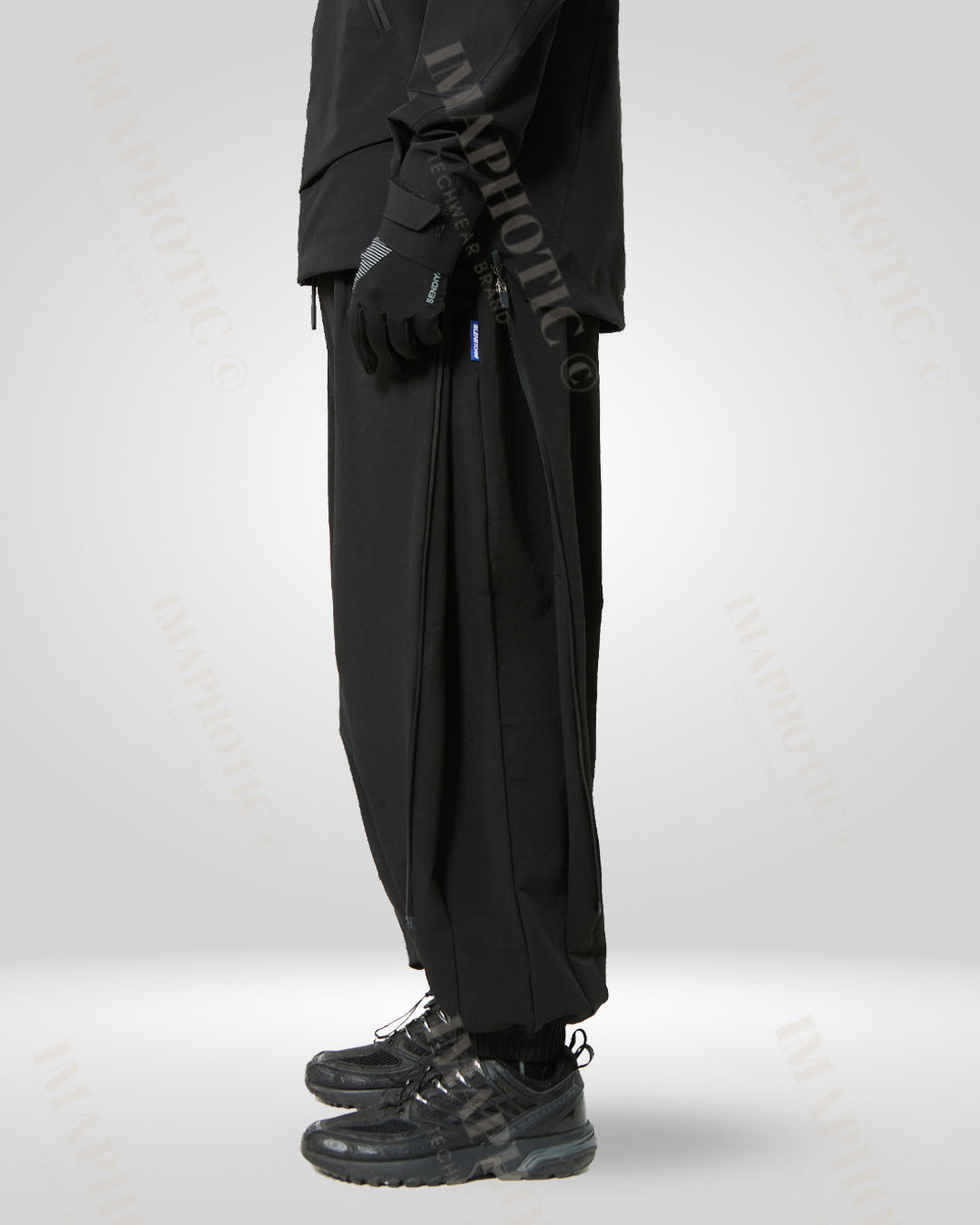 Casual Outdoor Black Wide Leg Trousers -  outdoor wear - Casual Outdoor Black Wide Leg Trousers for Versatile Style - View 5