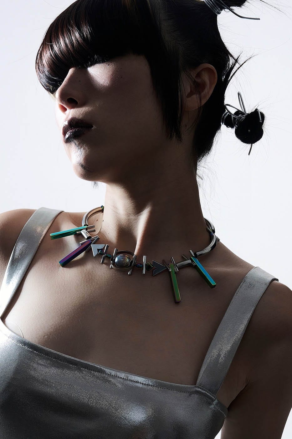 Celestial Geometric Beaded Necklace -  futuristic necklace - Celestial Geometric Beaded Necklace for Unique Style - View 3