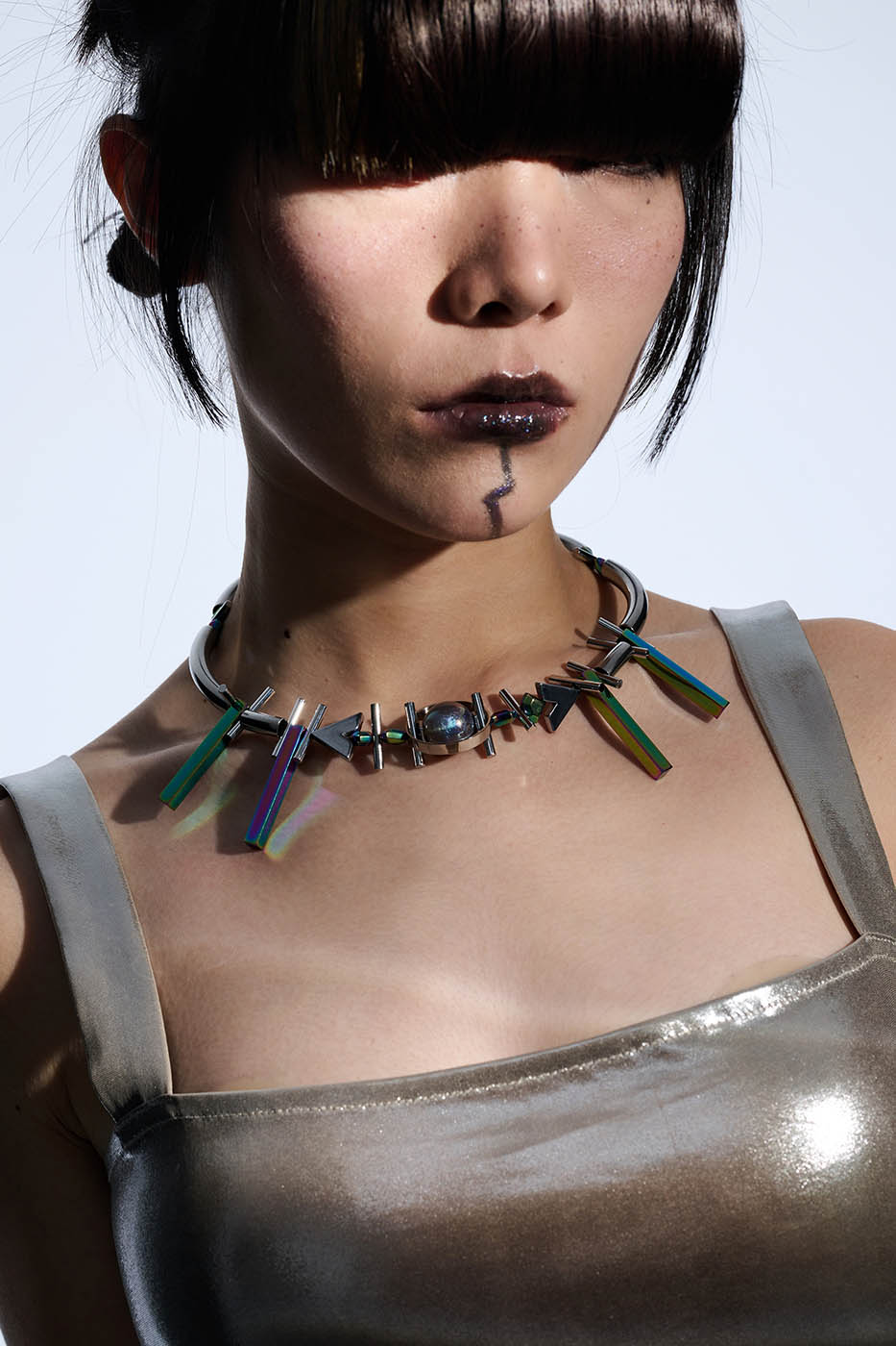 Celestial Geometric Beaded Necklace -  metal necklace - Celestial Geometric Beaded Necklace for Unique Style - View 5