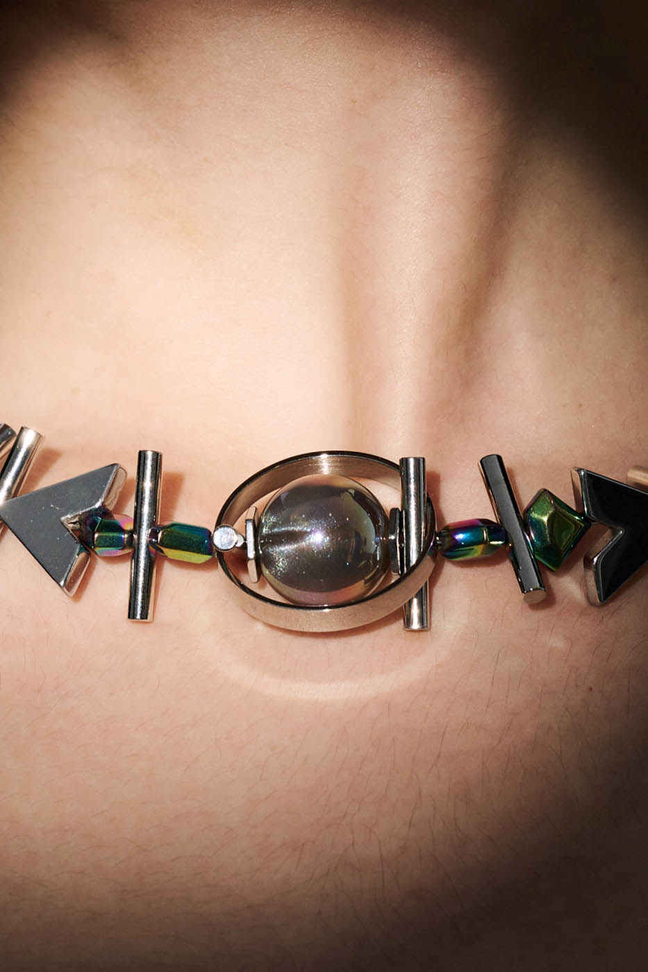 Celestial Geometric Beaded Necklace -  unique statement necklace - Celestial Geometric Beaded Necklace for Unique Style - View 7