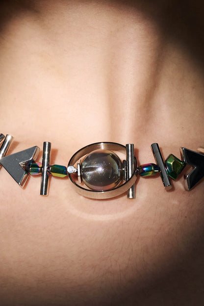 Celestial Geometric Beaded Necklace -  unique statement necklace - Celestial Geometric Beaded Necklace for Unique Style - View 7