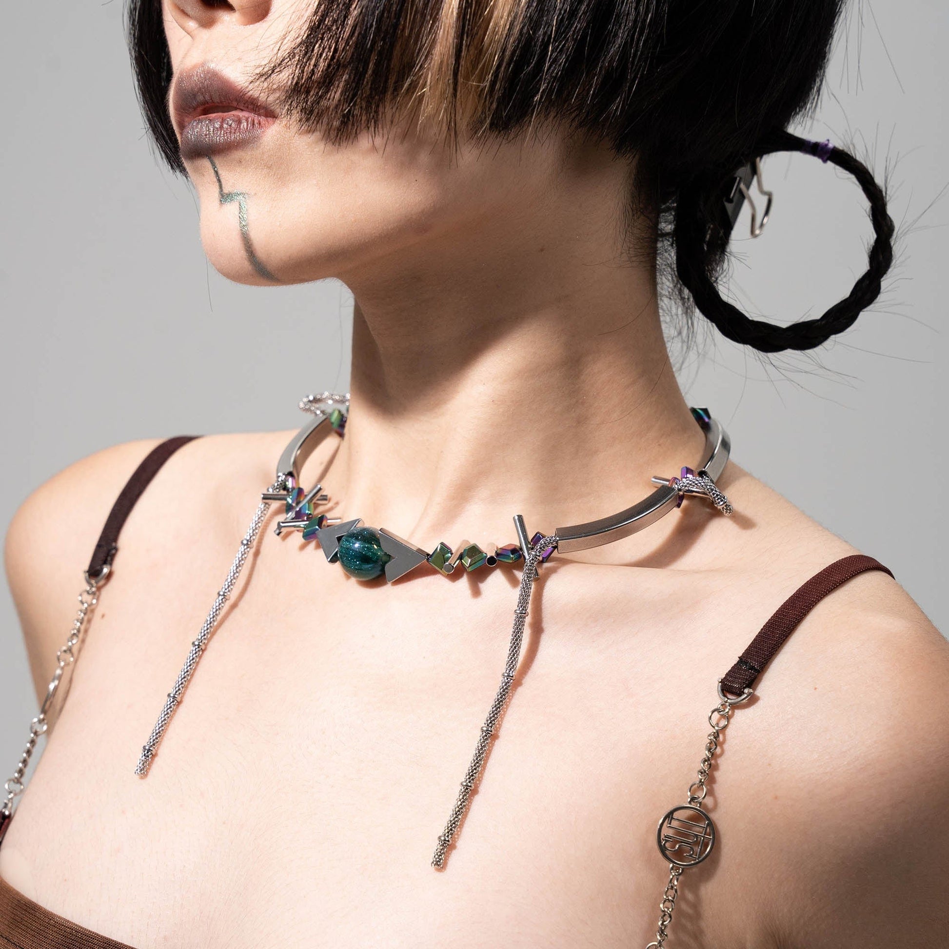 Necklace - Celestial Geometric Time Necklace - Multicolor by Imaphotic