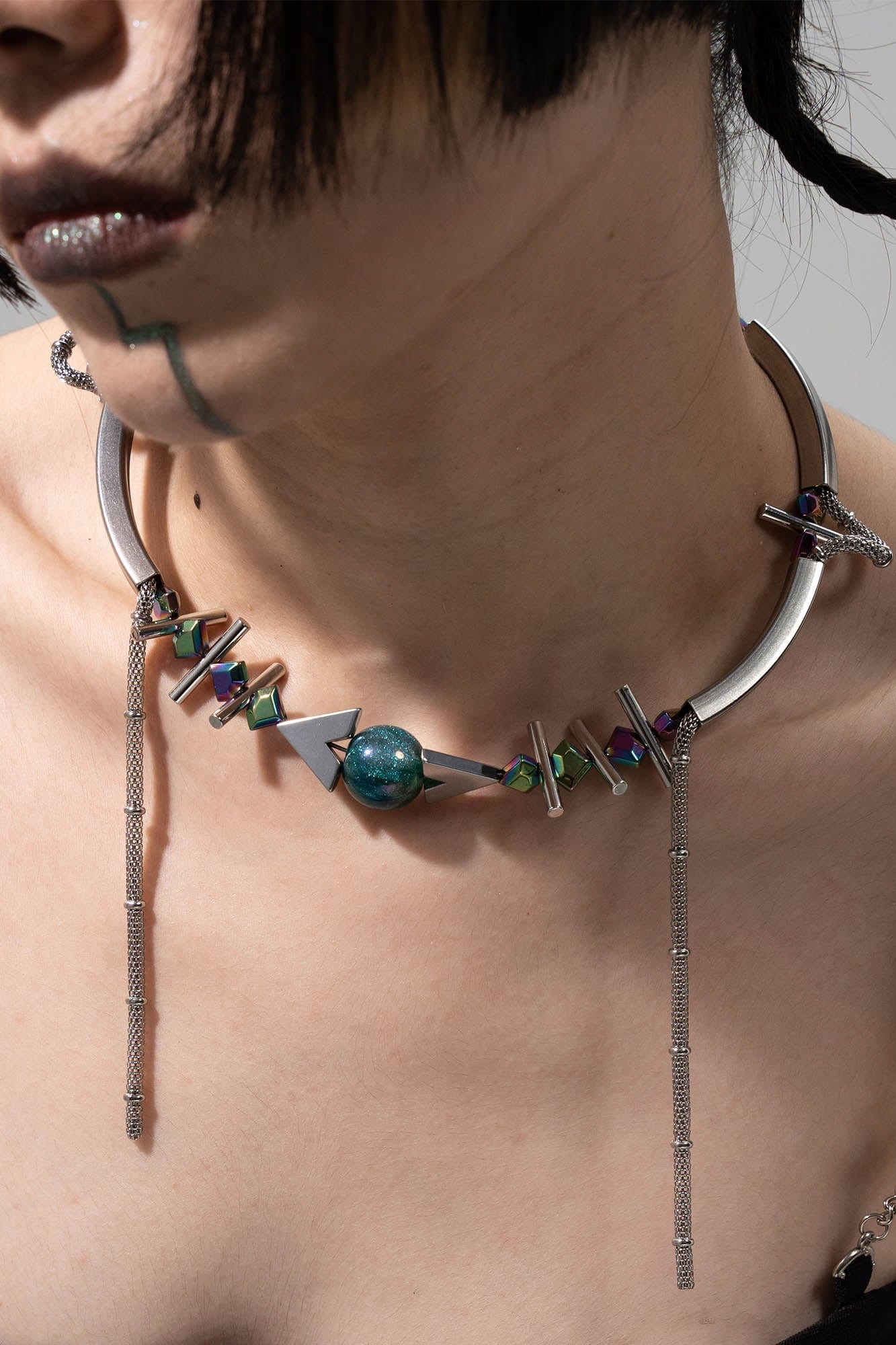 Necklace - Celestial Geometric Time Necklace - winter by Imaphotic