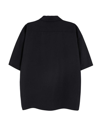Chain-Detail Short Sleeve Shirt -  short sleeve - Urban Techwear Short Sleeve Shirt with Chain Detail - View 5
