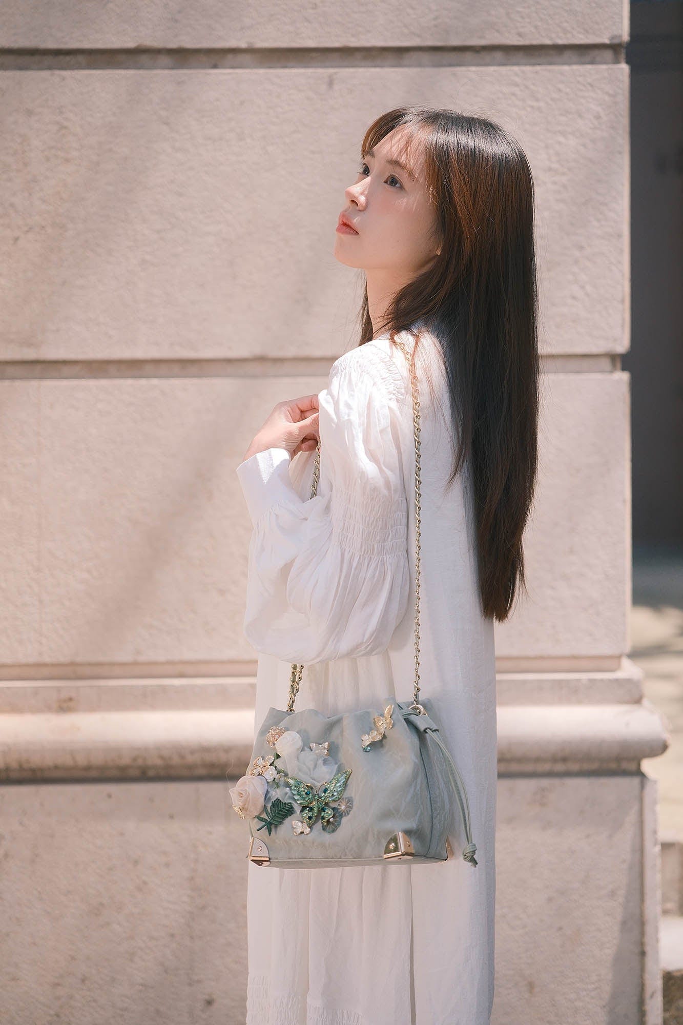 Charming Butterfly Blossom Bucket Bag - bucket bag - Charming Butterfly Blossom Bucket Bag with Floral Details - View 9