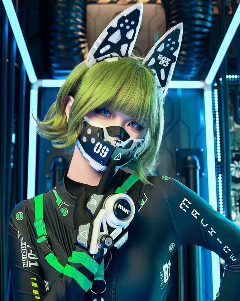 Charming Cat Ears Cosplay Set -  futuristic mask - Charming Cat Ears Cosplay Set for Unique Costumes - View 4
