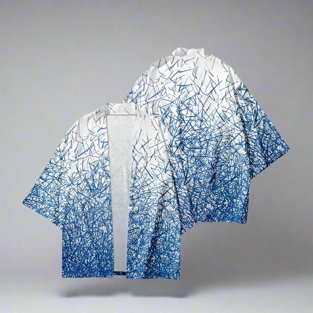 Charming Cerulean Kimono - Summer Techwear - Charming Cerulean Kimono for Stylish Summer Layering - View 3