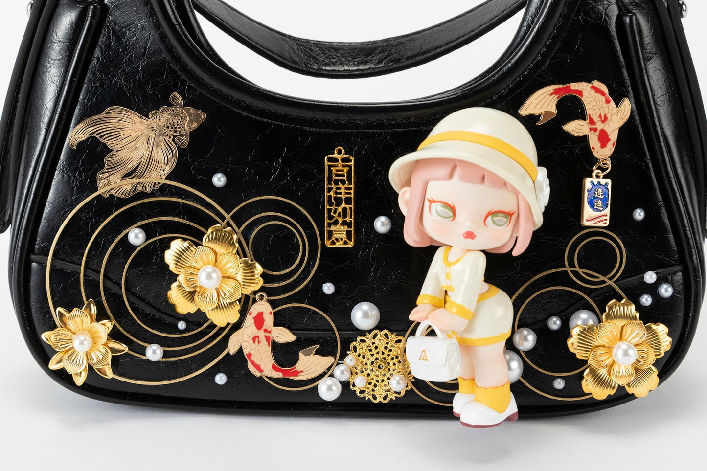 Charming Koi & Doll Hobo Bag - decorative hobo bag - Cultural Koi & Doll Decorative Hobo Bag - View 9