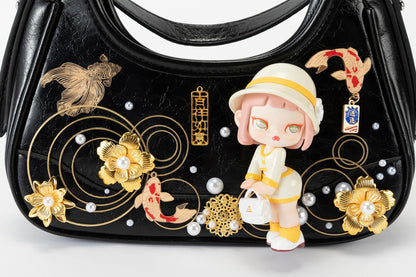 Charming Koi & Doll Hobo Bag - decorative hobo bag - Cultural Koi & Doll Decorative Hobo Bag - View 9