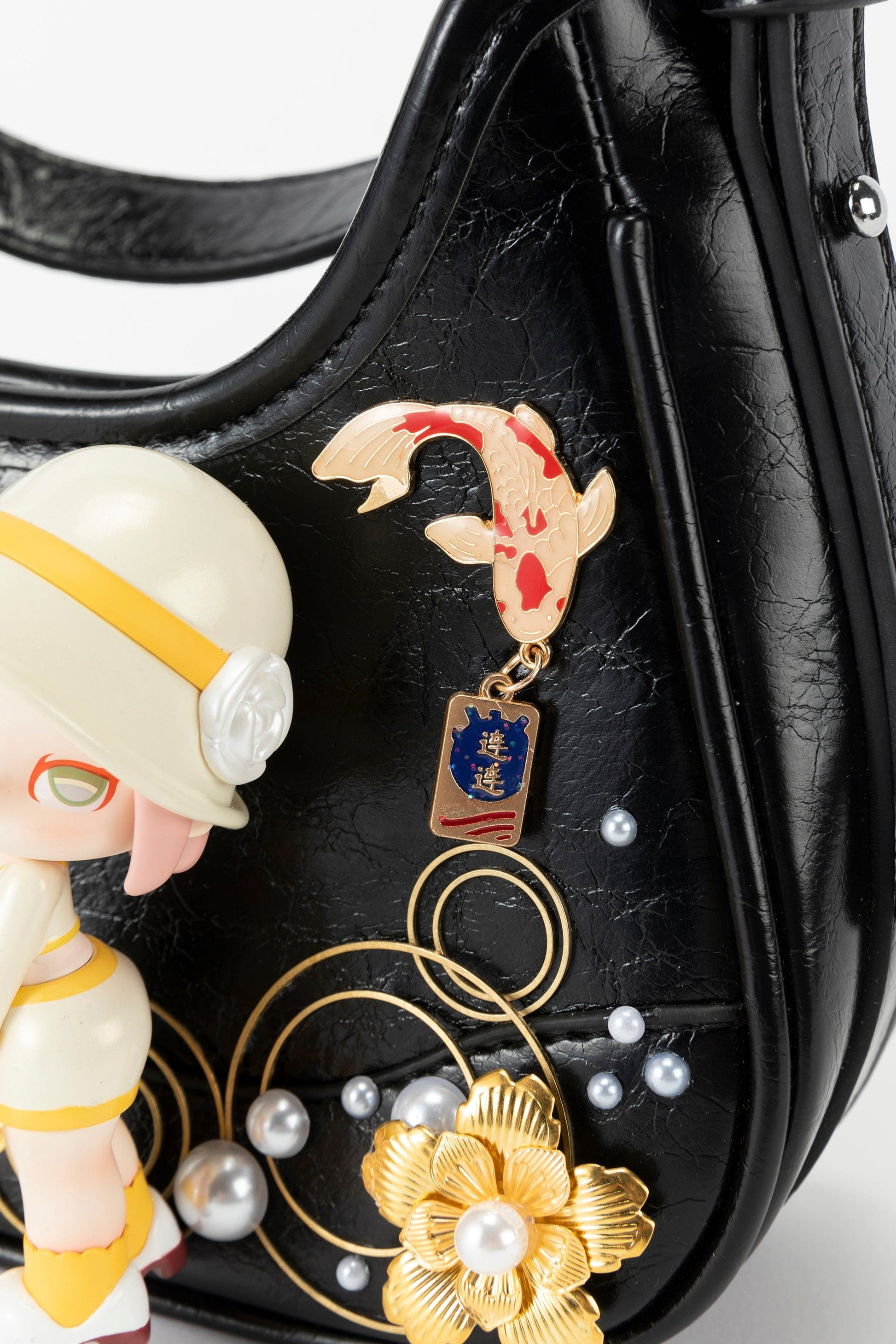 Charming Koi & Doll Hobo Bag -  doll motif - Cultural Koi & Doll Decorative Hobo Bag - View 5