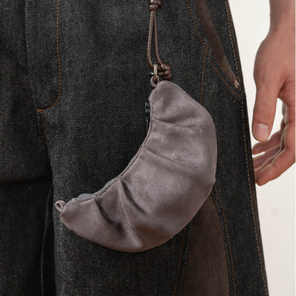 Charming Mini Croissant Coin Purse -  croissant pouch - Charming Mini Croissant Coin Purse with Zipper Closure - View 3