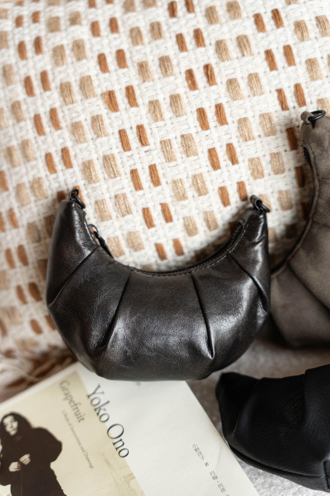 Charming Mini Croissant Coin Purse -  premium leather coin pouch - Charming Mini Croissant Coin Purse with Zipper Closure - View 12