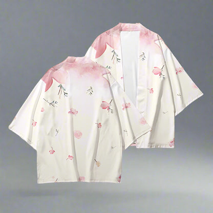 Charming Pink Haori Creations -  contemporary haori - Elegant Pink Floral Haori Cardigan for Any Occasion - View 3