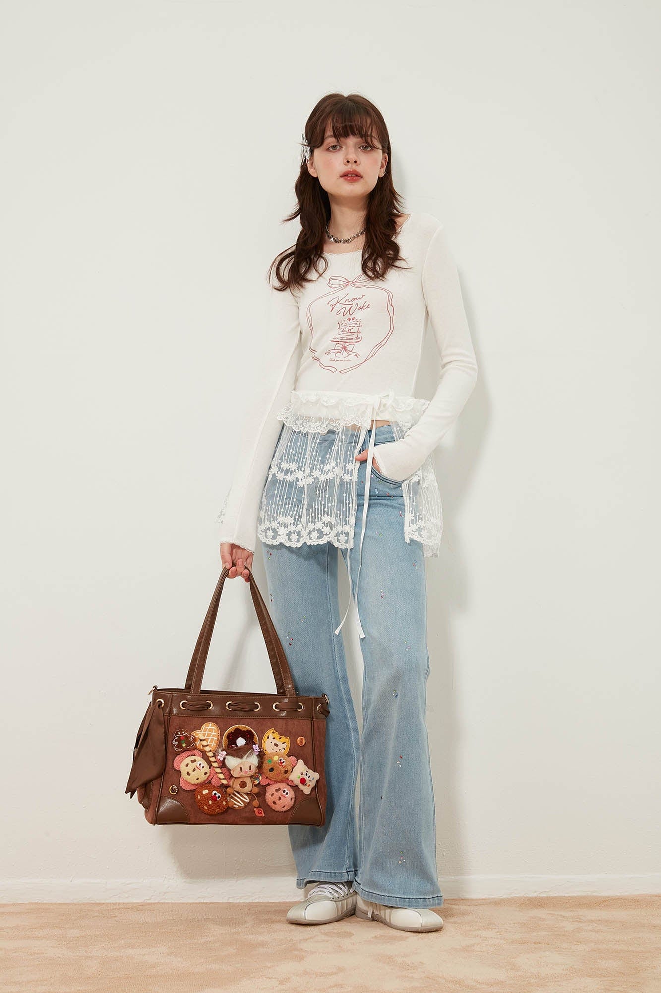 Charming Plush Doll Tote Bag -  dessert-themed bag - Charming Plush Doll Tote Bag with Dessert Details - View 5