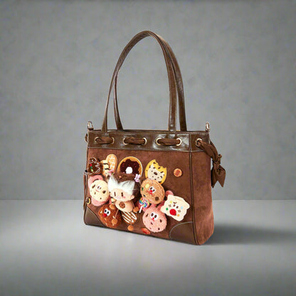 Charming Plush Doll Tote Bag - plush doll - Charming Plush Doll Tote Bag with Dessert Details - View 2