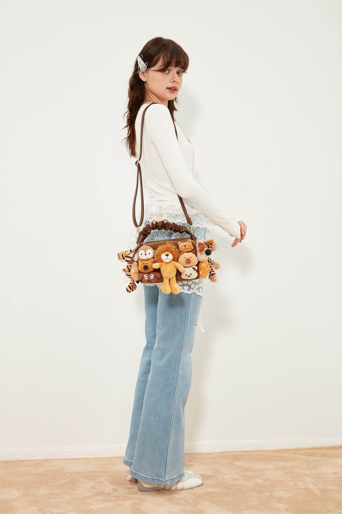 Charming Plush Toy Tote -  adjustable strap - Whimsical Plush Toy Tote for Organized Adventures - View 3