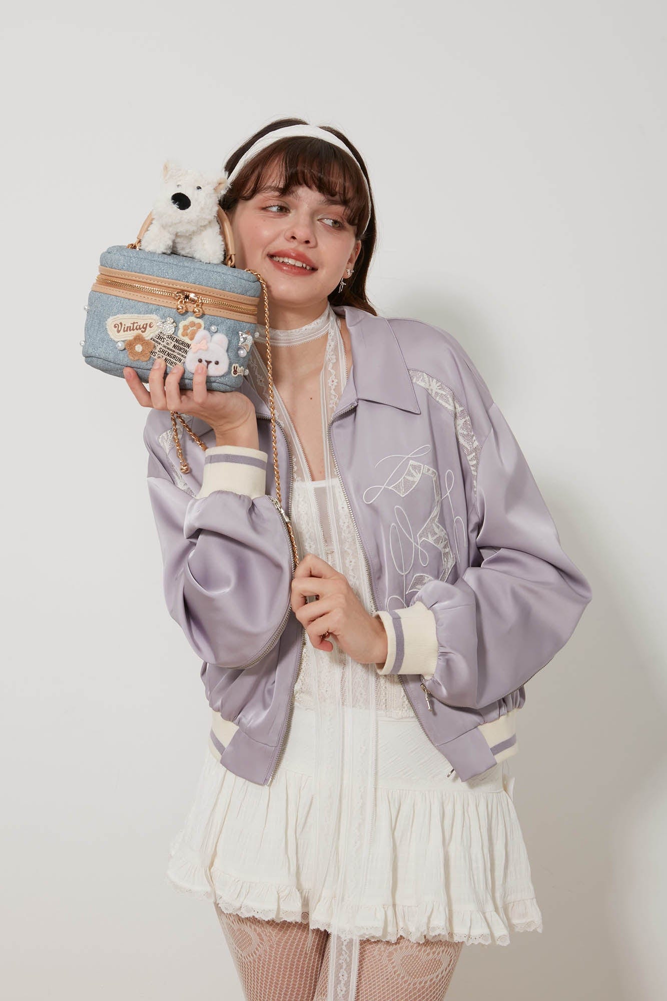 Charming Westie Crossbody Cosmetic Bag -  adjustable chain strap - Whimsical Terrier Crossbody Cosmetic Bag for Stylish Storage - View 3