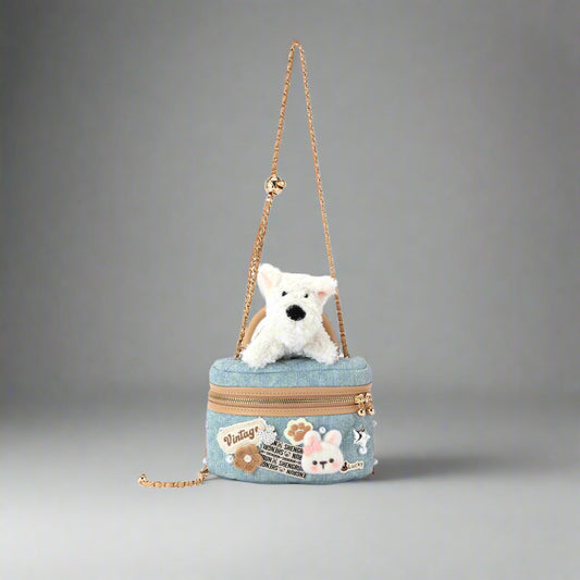 Charming Westie Crossbody Cosmetic Bag - crossbody bag - Whimsical Terrier Crossbody Cosmetic Bag for Stylish Storage - Main view