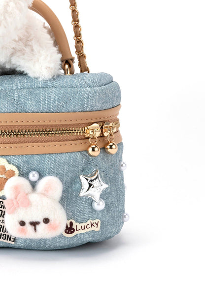 Charming Westie Crossbody Cosmetic Bag -  plush terrier detail - Whimsical Terrier Crossbody Cosmetic Bag for Stylish Storage - View 15