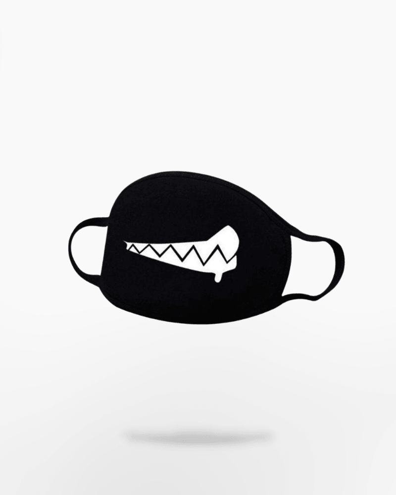 Cheerful Cotton Smile Mask -  black mask - Cheerful Cotton Smile Mask for Urban Techwear Style - View 3