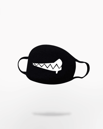 Cheerful Cotton Smile Mask -  black mask - Cheerful Cotton Smile Mask for Urban Techwear Style - View 3