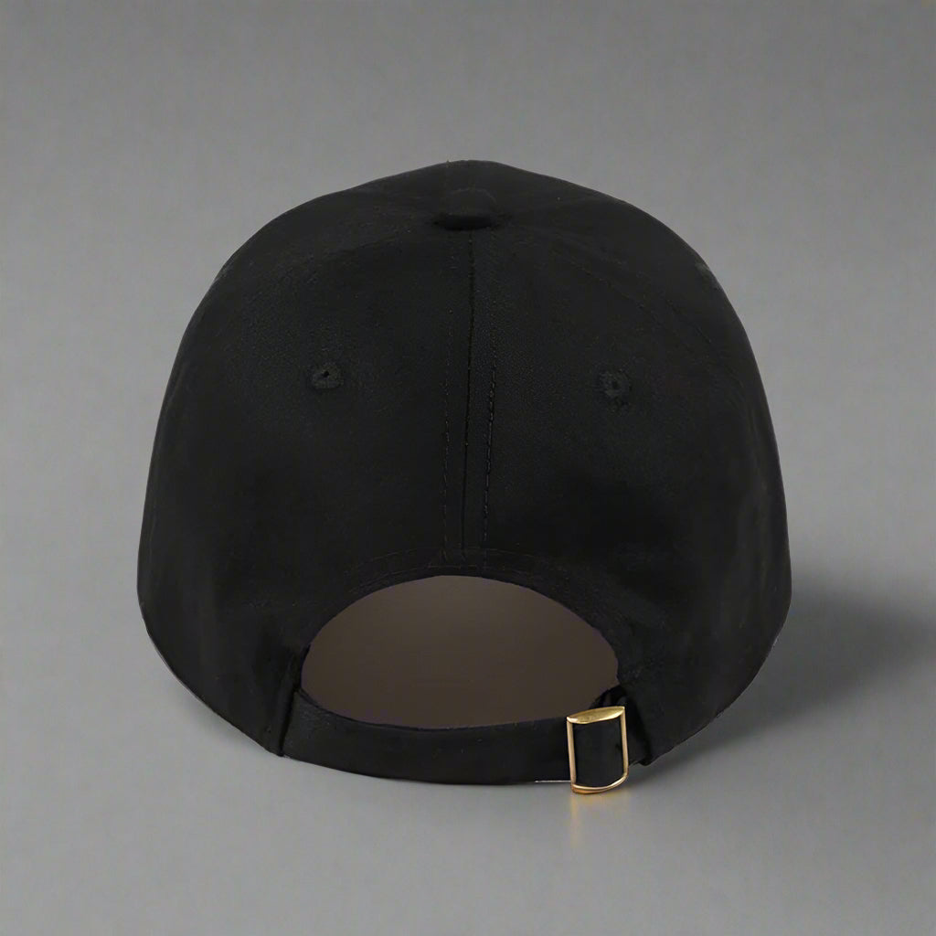 Cheerful Futuristic Vibes Cap -  comfortable cap - Cheerful Black Cap with Unique Smiley Embroidery - View 4