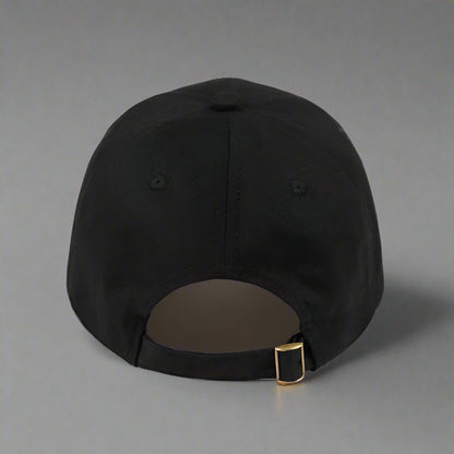 Cheerful Futuristic Vibes Cap -  comfortable cap - Cheerful Black Cap with Unique Smiley Embroidery - View 4