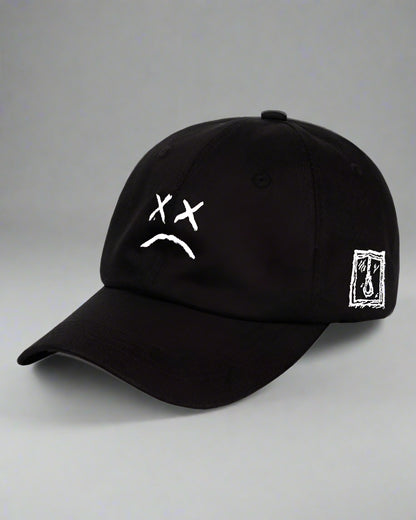 Cheerful Futuristic Vibes Cap - stylish black cap - Cheerful Black Cap with Unique Smiley Embroidery - View 2