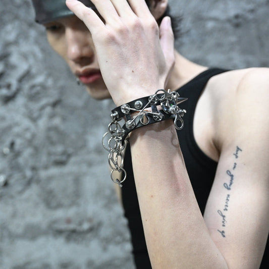 Chic Adjustable Rivet Bracelet - adjustable bracelet - Chic Adjustable Rivet Bracelet for Bold Style - Main view