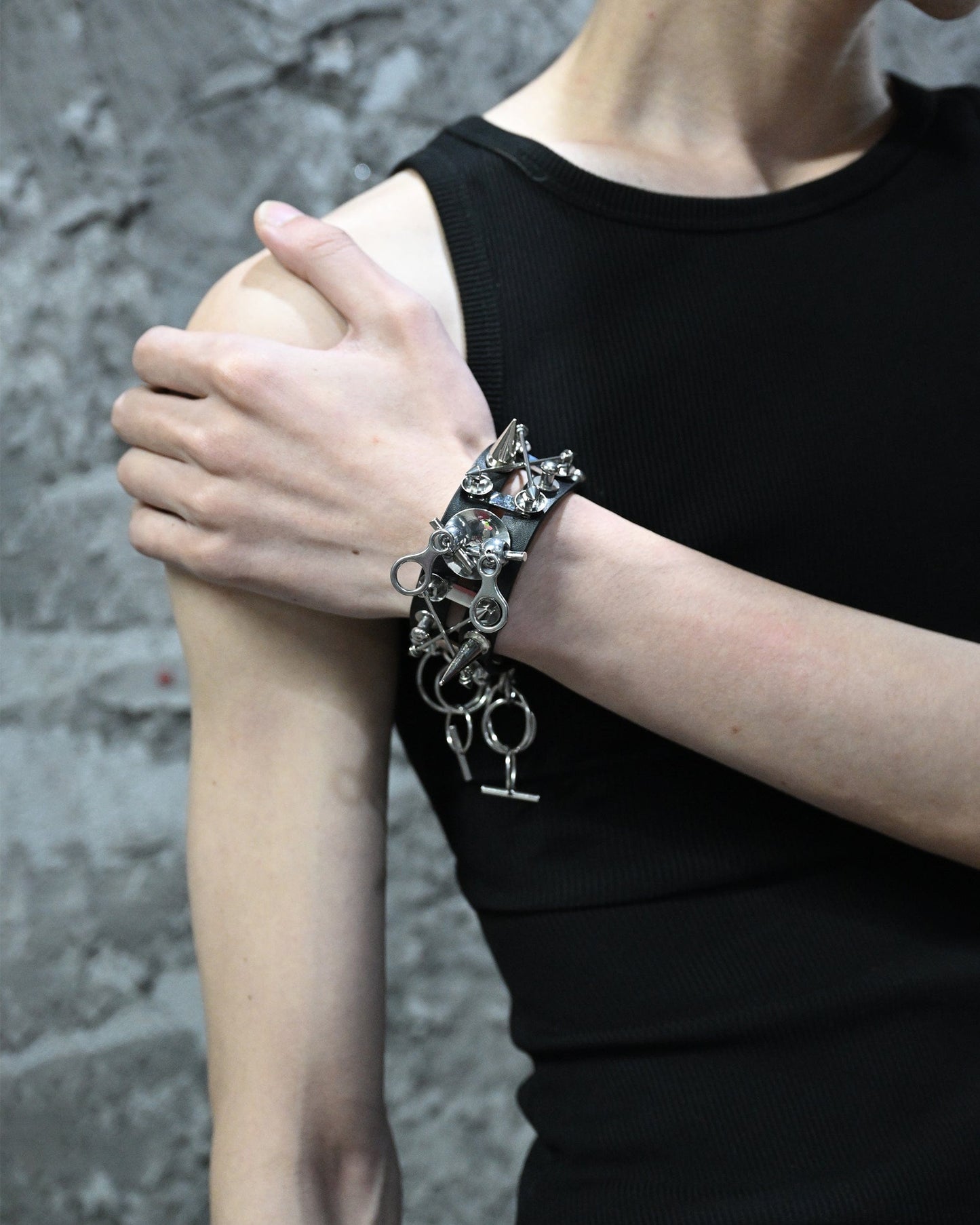 Chic Adjustable Rivet Bracelet -  industrial style - Chic Adjustable Rivet Bracelet for Bold Style - View 4