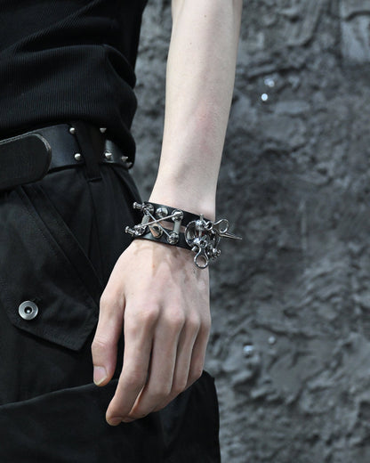 Chic Adjustable Rivet Bracelet -  techwear accessories - Chic Adjustable Rivet Bracelet for Bold Style - View 7