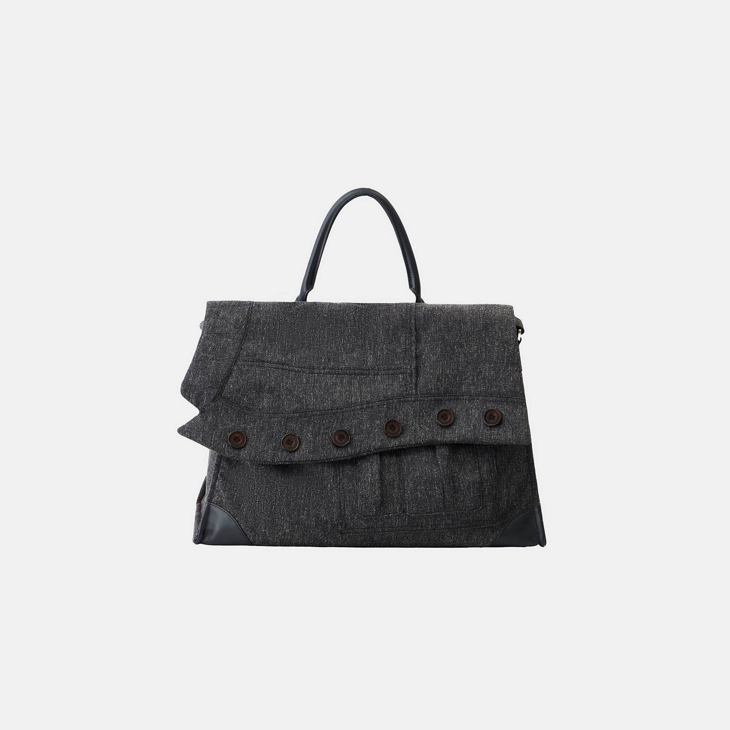 Chic Asymmetrical Buttoned Shoulder Bag - asymmetrical bag - Stylish Asymmetrical Buttoned Shoulder Bag for Any Occasion - Main view