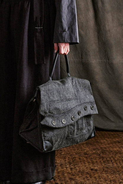 Chic Asymmetrical Buttoned Shoulder Bag -  convertible design - Stylish Asymmetrical Buttoned Shoulder Bag for Any Occasion - View 4