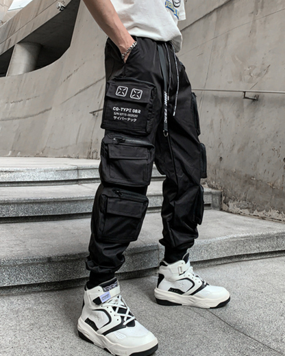 Chic Black Cargo Pants -  adjustable waist pants - Chic Black Cargo Pants for Every Occasion - View 3
