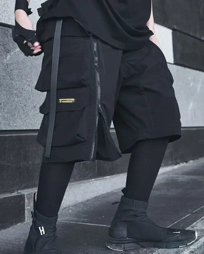 Chic Black Cargo Shorts - black shorts - Stylish Black Cargo Shorts for Trendy Urban Wear - Main view