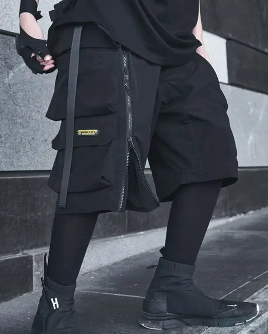 Chic Black Cargo Shorts - black shorts - Stylish Black Cargo Shorts for Trendy Urban Wear - Main view