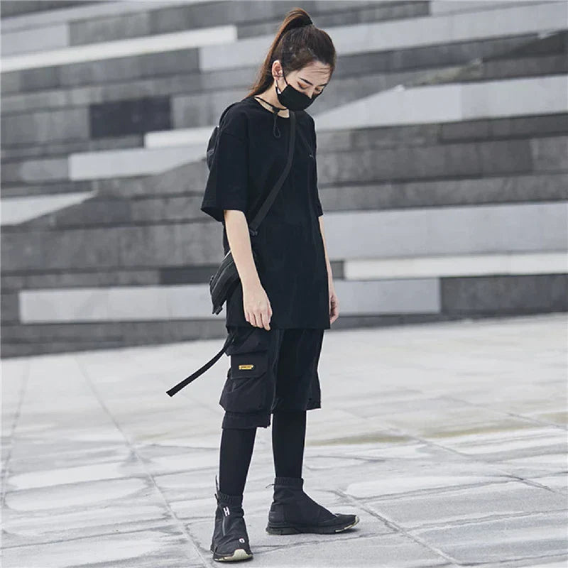 Chic Black Cargo Shorts -  cargo shorts - Stylish Black Cargo Shorts for Trendy Urban Wear - View 3