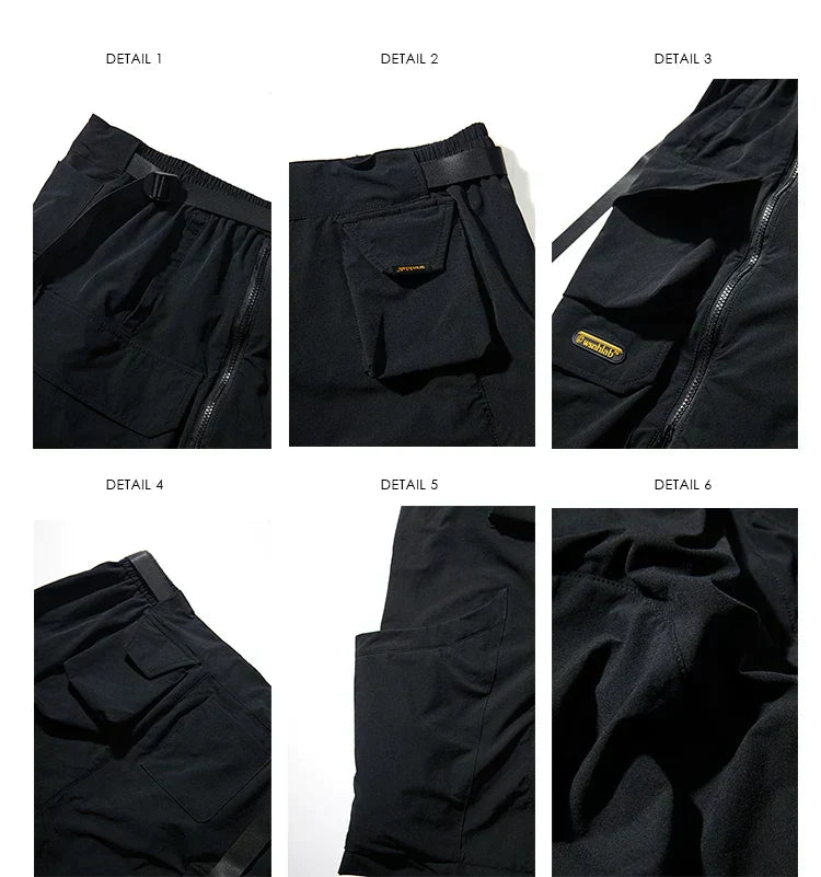 Chic Black Cargo Shorts -  functional black shorts - Stylish Black Cargo Shorts for Trendy Urban Wear - View 5