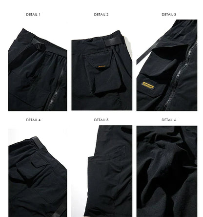 Chic Black Cargo Shorts -  functional black shorts - Stylish Black Cargo Shorts for Trendy Urban Wear - View 5