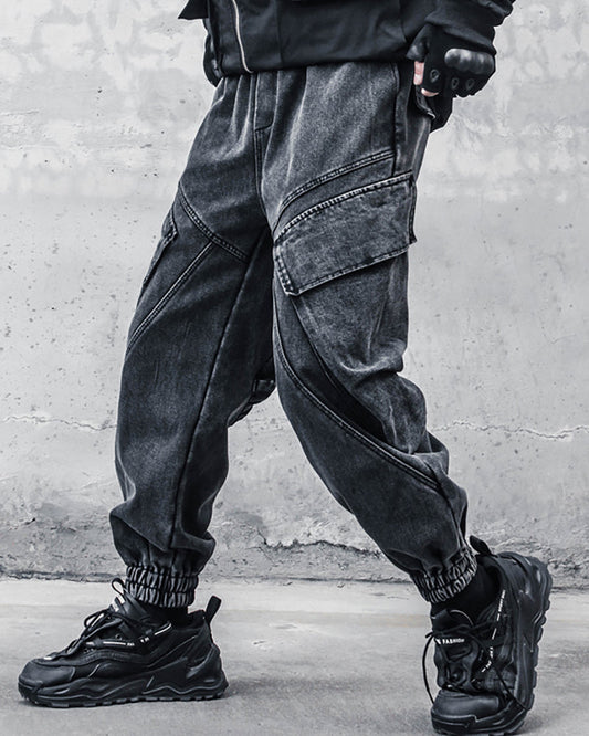 Chic Black Denim Cargo Pants - comfortable cargo pants - Stylish Black Denim Cargo Pants for Everyday Wear - Main view