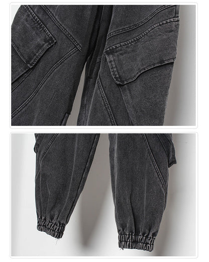 Chic Black Denim Cargo Pants - denim cargo - Stylish Black Denim Cargo Pants for Everyday Wear - View 9