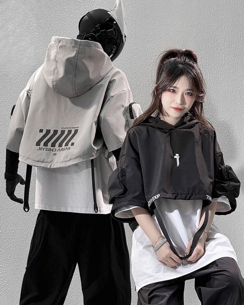 Chic Black Hooded Cape - black cape - Stylish Black Hooded Cape for Outdoor Adventures - Main view